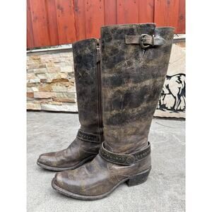 Sonora Distressed Brown Leather Cowboy Western Boots Women’s Size 9B Mexico